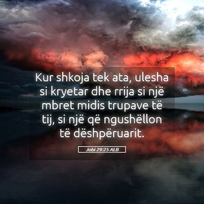 Picture 05 - Jobi 29:25 ALB - Kur shkoja tek ata, ulesha si kryetar dhe rrija - Bible Verse Picture