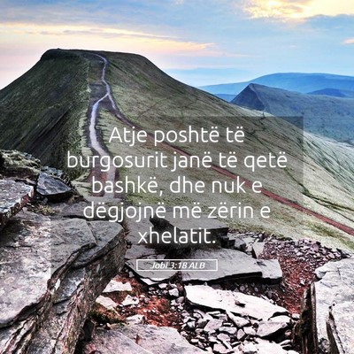 Picture 05 - Jobi 3:18 ALB - Atje poshtë të burgosurit janë të qetë - Bible Verse Picture