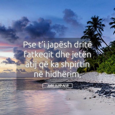 Picture 05 - Jobi 3:20 ALB - Pse t’i japësh dritë fatkeqit dhe jetën atij - Bible Verse Picture