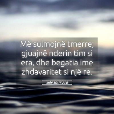 Picture 05 - Jobi 30:15 ALB - Më sulmojnë tmerre; gjuajnë nderin tim si era, - Bible Verse Picture