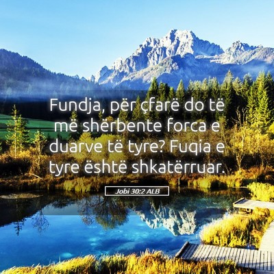 Picture 05 - Jobi 30:2 ALB - Fundja, për çfarë do të më shërbente forca - Bible Verse Picture