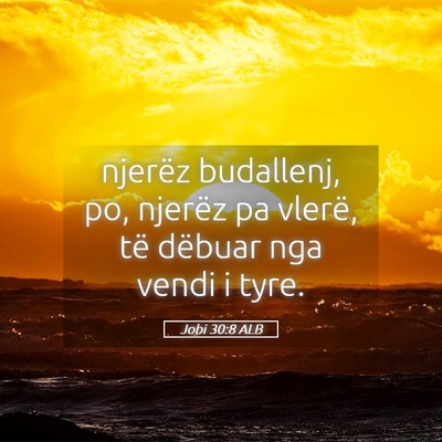 Picture 05 - Jobi 30:8 ALB - njerëz budallenj, po, njerëz pa vlerë, të - Bible Verse Picture