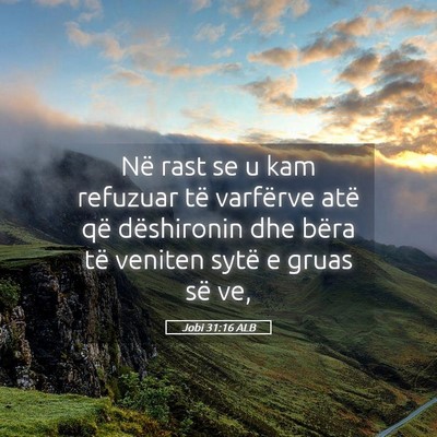 Picture 05 - Jobi 31:16 ALB - Në rast se u kam refuzuar të varfërve atë që - Bible Verse Picture