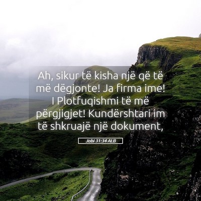 Picture 05 - Jobi 31:34 ALB - Ah, sikur të kisha një që të më dëgjonte! - Bible Verse Picture