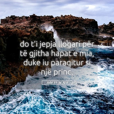 Picture 05 - Jobi 31:36 ALB - do t’i jepja llogari për të gjitha hapat e - Bible Verse Picture