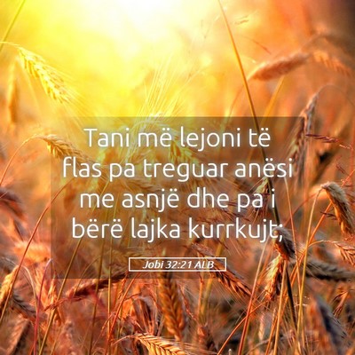 Picture 05 - Jobi 32:21 ALB - Tani më lejoni të flas pa treguar anësi me - Bible Verse Picture