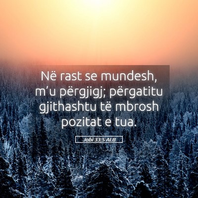 Picture 05 - Jobi 33:5 ALB - Në rast se mundesh, m’u përgjigj; përgatitu - Bible Verse Picture