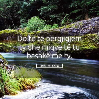Picture 05 - Jobi 35:4 ALB - Do të të përgjigjem ty dhe miqve të tu - Bible Verse Picture