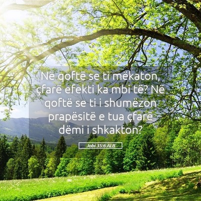 Picture 05 - Jobi 35:6 ALB - Në qoftë se ti mëkaton, çfarë efekti ka mbi - Bible Verse Picture