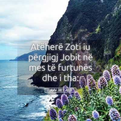 Picture 05 - Jobi 38:1 ALB - Atëherë Zoti iu përgjigj Jobit në mes të - Bible Verse Picture