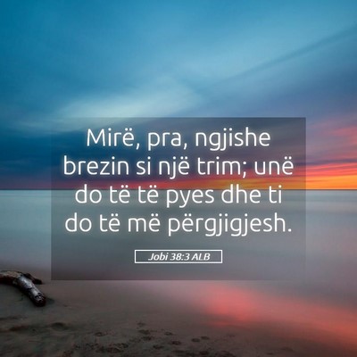 Picture 05 - Jobi 38:3 ALB - Mirë, pra, ngjishe brezin si një trim; unë do - Bible Verse Picture