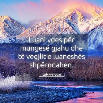 Picture 05 - Jobi 4:11 ALB - Luani vdes për mungesë gjahu dhe të vegjlit e - Bible Verse Picture