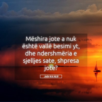 Picture 05 - Jobi 4:6 ALB - Mëshira jote a nuk është vallë besimi yt, dhe - Bible Verse Picture