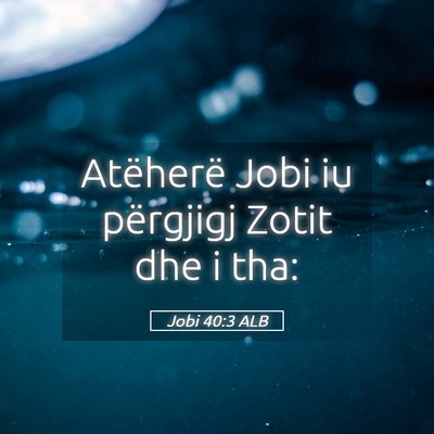 Picture 05 - Jobi 40:3 ALB - Atëherë Jobi iu përgjigj Zotit dhe i - Bible Verse Picture