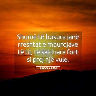 Picture 05 - Jobi 41:15 ALB - Shumë të bukura janë rreshtat e mburojave të - Bible Verse Picture