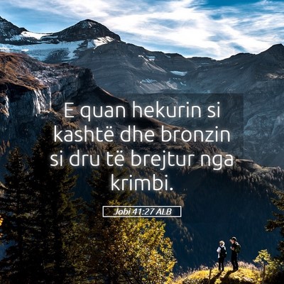 Picture 05 - Jobi 41:27 ALB - E quan hekurin si kashtë dhe bronzin si dru të - Bible Verse Picture