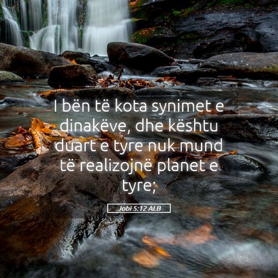 Picture 05 - Jobi 5:12 ALB - I bën të kota synimet e dinakëve, dhe kështu - Bible Verse Picture