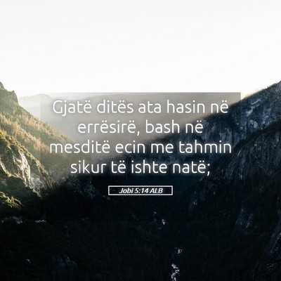Picture 05 - Jobi 5:14 ALB - Gjatë ditës ata hasin në errësirë, bash në - Bible Verse Picture