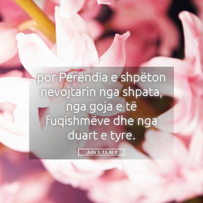 Picture 05 - Jobi 5:15 ALB - por Perëndia e shpëton nevojtarin nga shpata, - Bible Verse Picture