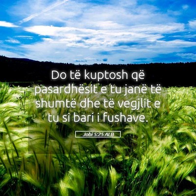 Picture 05 - Jobi 5:25 ALB - Do të kuptosh që pasardhësit e tu janë të - Bible Verse Picture