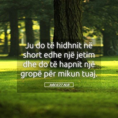 Picture 05 - Jobi 6:27 ALB - Ju do të hidhnit në short edhe një jetim dhe - Bible Verse Picture