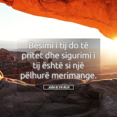 Picture 05 - Jobi 8:14 ALB - Besimi i tij do të pritet dhe sigurimi i tij - Bible Verse Picture