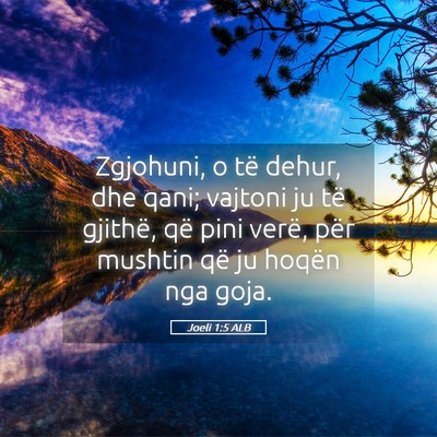 Picture 05 - Joeli 1:5 ALB - Zgjohuni, o të dehur, dhe qani; vajtoni ju të - Bible Verse Picture