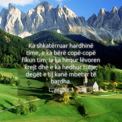 Picture 05 - Joeli 1:7 ALB - Ka shkatërruar hardhinë time, e ka bërë - Bible Verse Picture