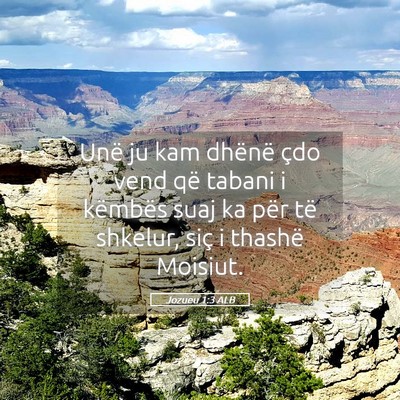 Picture 05 - Jozueu 1:3 ALB - Unë ju kam dhënë çdo vend që tabani i - Bible Verse Picture