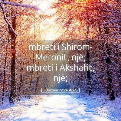 Picture 05 - Jozueu 12:20 ALB - mbreti i Shirom-Meronit, një; mbreti i Akshafit, - Bible Verse Picture
