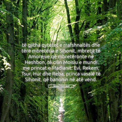 Picture 05 - Jozueu 13:21 ALB - të gjitha qytetet e rrafshnaltës dhe tërë - Bible Verse Picture