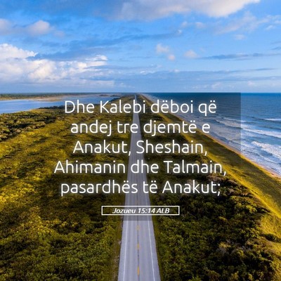 Picture 05 - Jozueu 15:14 ALB - Dhe Kalebi dëboi që andej tre djemtë e Anakut, - Bible Verse Picture