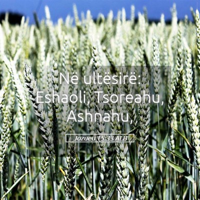 Picture 05 - Jozueu 15:33 ALB - Në ultësirë: Eshaoli, Tsoreahu, - Bible Verse Picture