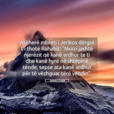 Picture 05 - Jozueu 2:3 ALB - Atëherë mbreti i Jerikos dërgoi t’i thotë - Bible Verse Picture