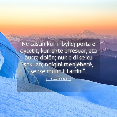 Picture 05 - Jozueu 2:5 ALB - Në çastin kur mbyllej porta e qytetit, kur - Bible Verse Picture