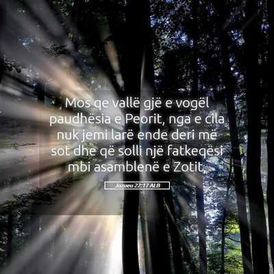 Picture 05 - Jozueu 22:17 ALB - Mos qe vallë gjë e vogël paudhësia e Peorit, - Bible Verse Picture