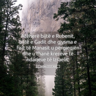Picture 05 - Jozueu 22:21 ALB - Atëherë bijtë e Rubenit, bijtë e Gadit dhe - Bible Verse Picture