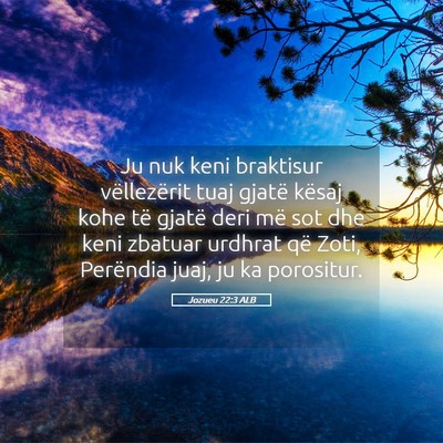 Picture 05 - Jozueu 22:3 ALB - Ju nuk keni braktisur vëllezërit tuaj gjatë - Bible Verse Picture