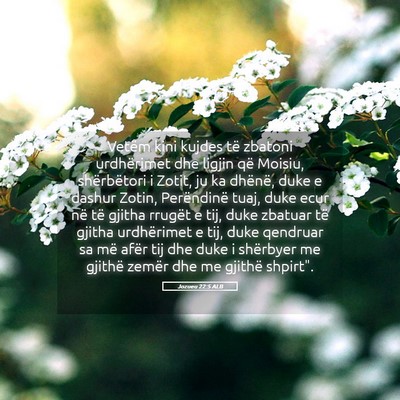 Picture 05 - Jozueu 22:5 ALB - Vetëm kini kujdes të zbatoni urdhërimet dhe - Bible Verse Picture