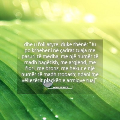 Picture 05 - Jozueu 22:8 ALB - dhe u foli atyre, duke thënë: 