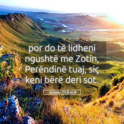 Picture 05 - Jozueu 23:8 ALB - por do të lidheni ngushtë me Zotin, Perëndinë - Bible Verse Picture
