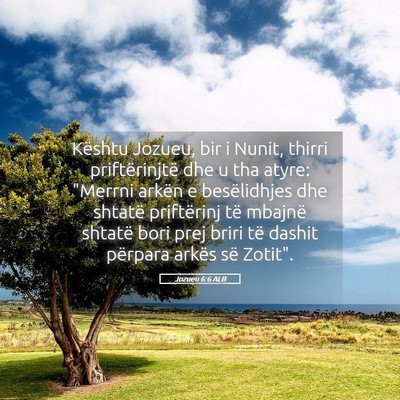 Picture 05 - Jozueu 6:6 ALB - Kështu Jozueu, bir i Nunit, thirri - Bible Verse Picture