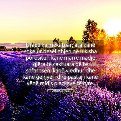 Picture 05 - Jozueu 7:11 ALB - Izraeli ka mëkatuar; ata kanë shkelur - Bible Verse Picture