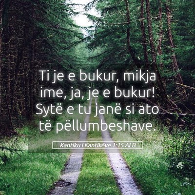 Picture 05 - Kantiku i Kantikëve 1:15 ALB - Ti je e bukur, mikja ime, ja, je e bukur! Sytë e - Bible Verse Picture