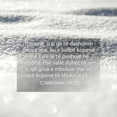 Picture 05 - Kantiku i Kantikëve 1:7 ALB - Thuamë, o ti që të dashuron zemra ime, ku e - Bible Verse Picture