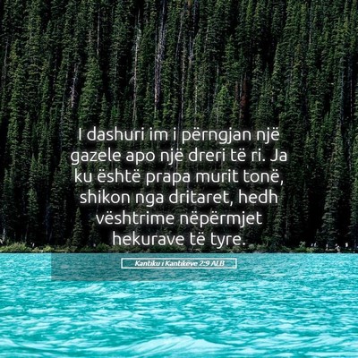 Picture 05 - Kantiku i Kantikëve 2:9 ALB - I dashuri im i përngjan një gazele apo një - Bible Verse Picture