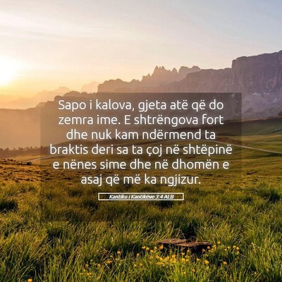 Picture 05 - Kantiku i Kantikëve 3:4 ALB - Sapo i kalova, gjeta atë që do zemra ime. E - Bible Verse Picture