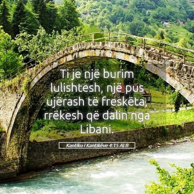 Picture 05 - Kantiku i Kantikëve 4:15 ALB - Ti je një burim lulishtesh, një pus ujërash - Bible Verse Picture