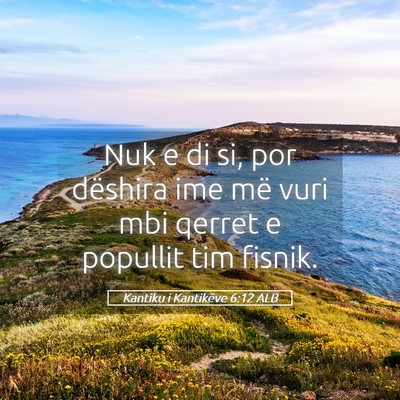 Picture 05 - Kantiku i Kantikëve 6:12 ALB - Nuk e di si, por dëshira ime më vuri mbi qerret - Bible Verse Picture