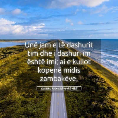 Picture 05 - Kantiku i Kantikëve 6:3 ALB - Unë jam e të dashurit tim dhe i dashuri im - Bible Verse Picture